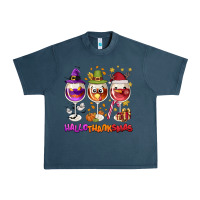 Midnight Navy Hallothanksmas wine glasses Urban Heavy Tee - NancyCooperArtShop