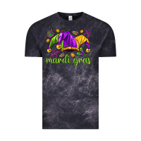 Cloud Black Mardi Gras with jester Vintage Tee - NancyCooperArtShop