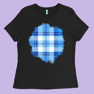 Winter Tartan Patch Ladies Tee Designed By Bundleandbundleshop