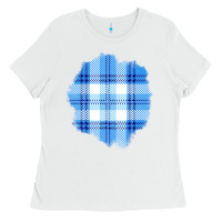 White Winter Tartan Patch Ladies Tee - BundleAndBundleShop