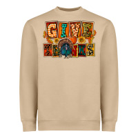 Mushroom Give Thanks Thanksgiving Heavyweight Sweatshirt - FaDigitalArtStudio