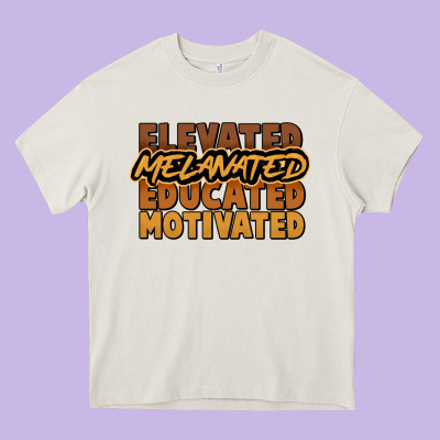 Elevated Melanated Educated Motivated Heavy Core Tee Designed By Nancycooperartshop