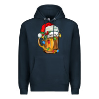 Navy christmas beer Premium Hoodie - FaDigitalArtStudio
