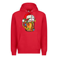 Red christmas beer Premium Hoodie - FaDigitalArtStudio