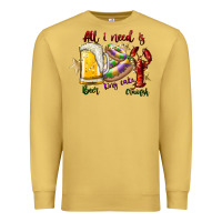 Antique Gold all i need is beer king cake crawfish Premium Sweatshirt - SublimationCraftShop