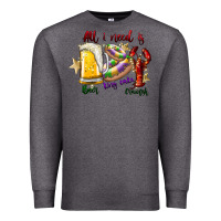 Charcoal Heather all i need is beer king cake crawfish Premium Sweatshirt - SublimationCraftShop