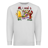 Dove Grey all i need is beer king cake crawfish Premium Sweatshirt - SublimationCraftShop