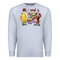 Heather Grey all i need is beer king cake crawfish Premium Sweatshirt - SublimationCraftShop