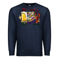 Navy all i need is beer king cake crawfish Premium Sweatshirt - SublimationCraftShop