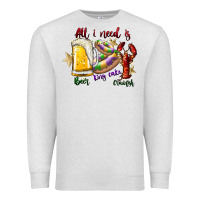 Oatmeal Heather all i need is beer king cake crawfish Premium Sweatshirt - SublimationCraftShop