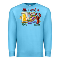 Ocean Blue all i need is beer king cake crawfish Premium Sweatshirt - SublimationCraftShop