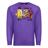 Purple all i need is beer king cake crawfish Premium Sweatshirt - SublimationCraftShop