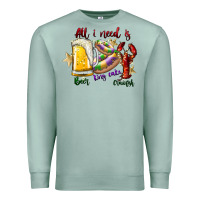 Seafoam all i need is beer king cake crawfish Premium Sweatshirt - SublimationCraftShop