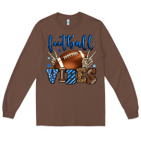 Chestnut Football vibes blue and grey team color Long Sleeve Tee - HowdyJamesFarm