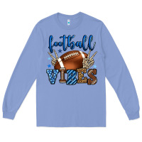 Colony Blue Football vibes blue and grey team color Long Sleeve Tee - HowdyJamesFarm