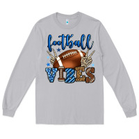 Moon Dust Football vibes blue and grey team color Long Sleeve Tee - HowdyJamesFarm