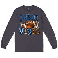 Smoke Football vibes blue and grey team color Long Sleeve Tee - HowdyJamesFarm