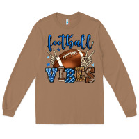 Toasted Coconut Football vibes blue and grey team color Long Sleeve Tee - HowdyJamesFarm