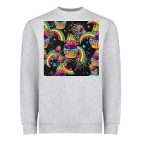 Heather Grey pride cupcake seamless pattern Heavyweight Sweatshirt - FaDigitalArtStudio