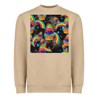 Mushroom pride cupcake seamless pattern Heavyweight Sweatshirt - FaDigitalArtStudio