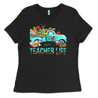 Black Teacher Life With Truck Ladies Tee - BundleAndBundleShop