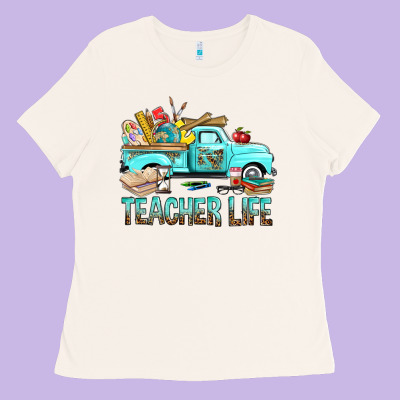Teacher Life With Truck Ladies Tee Designed By Bundleandbundleshop