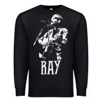 Black ray lamontagne   white stencil 1 Premium Sweatshirt - tuanDangUi