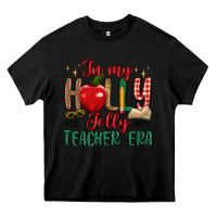 Black in my holly jolly teacher era Heavy Core Tee - MaliasSmallBusiness