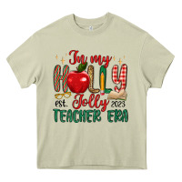 Mossy in my holly jolly teacher era Heavy Core Tee - MaliasSmallBusiness