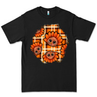 Black Thanksgiving Turkey With Tartan Patch Premium Tee - BundleAndBundleShop