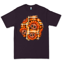 Plum Thanksgiving Turkey With Tartan Patch Premium Tee - BundleAndBundleShop