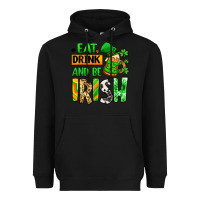 Black Eat drink and be Irish St. Patrick's Heavyweight Hoodie - LillyAllenDesigns