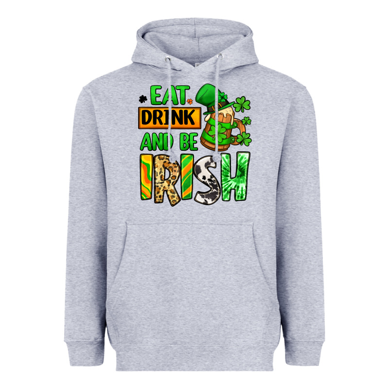 Eat Drink And Be Irish St. Patrick's Heavyweight Hoodie by LillyAllenDesigns | Teevron