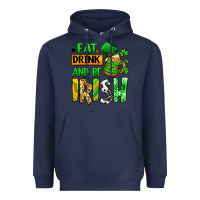 Navy Eat drink and be Irish St. Patrick's Heavyweight Hoodie - LillyAllenDesigns