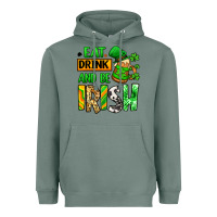 Sage Eat drink and be Irish St. Patrick's Heavyweight Hoodie - LillyAllenDesigns