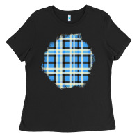 Black Winter Tartan Patch Ladies Tee - BundleAndBundleShop