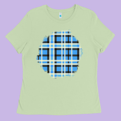 Winter Tartan Patch Ladies Tee Designed By Bundleandbundleshop