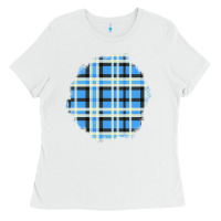 White Winter Tartan Patch Ladies Tee - BundleAndBundleShop