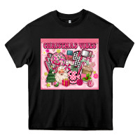 Black 3d retro pink christmas vibes Heavy Core Tee - MaliasSmallBusiness