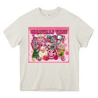 Cream 3d retro pink christmas vibes Heavy Core Tee - MaliasSmallBusiness