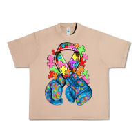 Burro autism awareness with boxing gloves Urban Heavy Tee - NancyCooperArtShop