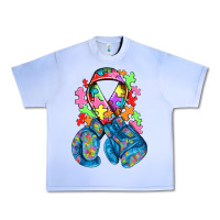 Grape Ice autism awareness with boxing gloves Urban Heavy Tee - NancyCooperArtShop