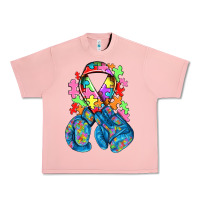 Salmon autism awareness with boxing gloves Urban Heavy Tee - NancyCooperArtShop