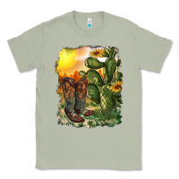 Matcha western boots with cactus and desert Classic Tee - RanaPortraitStore
