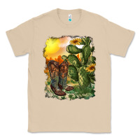 Mushroom western boots with cactus and desert Classic Tee - RanaPortraitStore