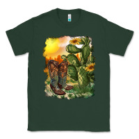 Sports Green western boots with cactus and desert Classic Tee - RanaPortraitStore