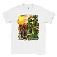 White western boots with cactus and desert Classic Tee - RanaPortraitStore