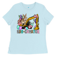 Baby Blue Egg Cavator Easter Ladies Tee - BundleAndBundleShop
