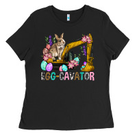 Black Egg Cavator Easter Ladies Tee - BundleAndBundleShop