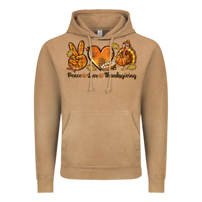 Peace Love Thanksgiving Vintage Hoodie by texasbilliewilder | Teevron